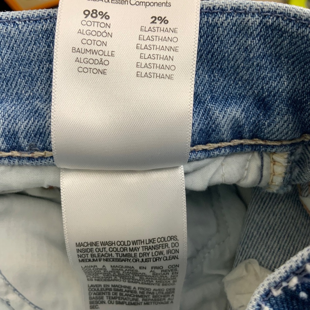 Mother Denim High Waisted Straight Leg Distressed Jeans Blue Medium Wash - Picture 12 of 13
